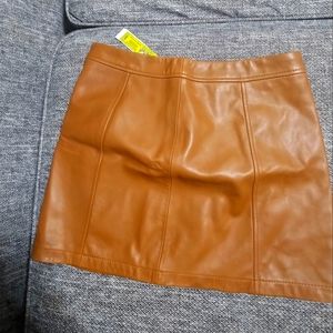 S Caramel leather skirt